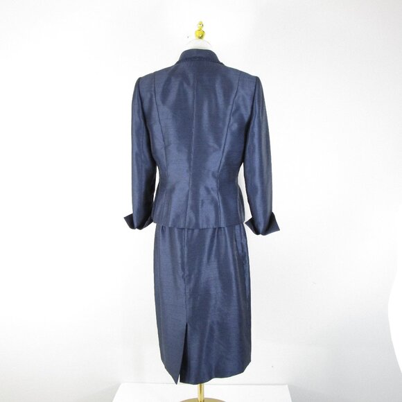 Le Suit Womens Petite Navy Blue Skirt Suit Size 10P Formal Business Career - Picture 7 of 9